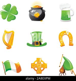 Die Saint Patrick's Day cartoon Symbol Abbildung Stock Vektor