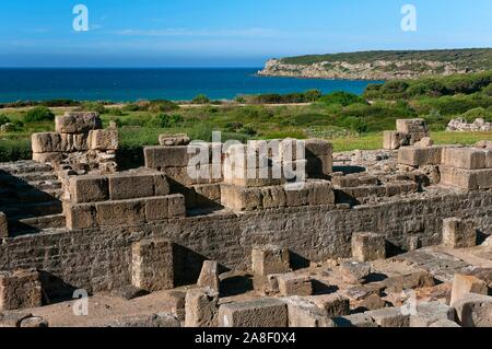 Römische Ruinen von Baelo Claudia-2th century BC, Tarifa, Provinz Cadiz, Andalusien, Spanien, Europa. Stockfoto