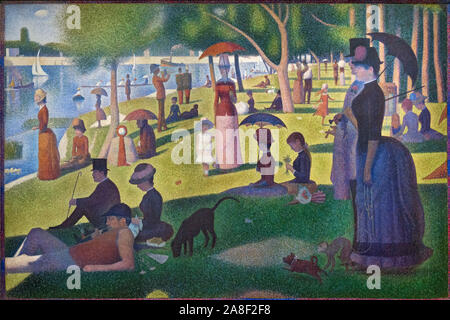 Seurat, La Grande Jatte. Gemälde mit dem Titel „Ein Sonntag auf La Grande Jatte“ von Georges Seurat (1859-1891), Öl auf Leinwand, 1884-86 Stockfoto