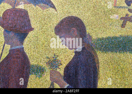 Aus dem Gemälde "Ein Sonntag auf La Grande Jatte" von Georges Seurat, die den Pointillistischen Technik. Stockfoto