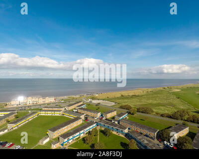 Luftbild, Foto des berühmten walisischen Urlaubsziel Rhyl und Prestatyn in der Nähe von Southport, herrlichen Stränden und sichere Familienurlaub am Meer Stockfoto