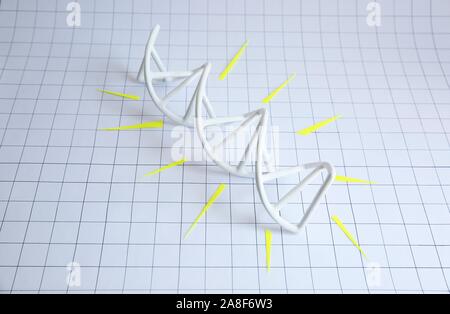 3D-gedruckten DNA-Molekül Stockfoto