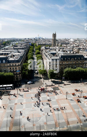 Blick vom Hotel de Ville de Paris, Frankreich Stockfoto