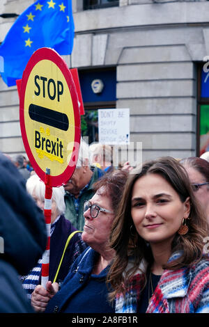 Völker Stimmen anti BREXIT Kundgebung in London von bleiben in der Europäischen Union die Demonstranten. 19. Oktober 2019 Stockfoto