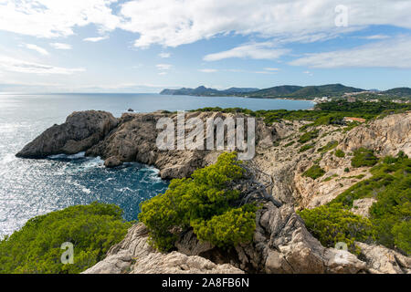 Strand Punta de Capdepera auf Mallorca, Spanien. Stockfoto