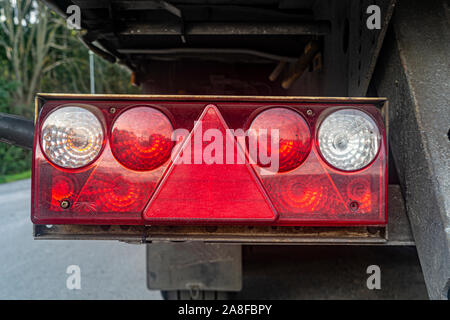 Hinteren Anschlag Signal für LKW-Anhänger Detailansicht Stockfoto