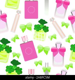 Frauen s Kosmetik und Parfums. Schönheit Produkte verpacken Vorlage. Stock Vektor