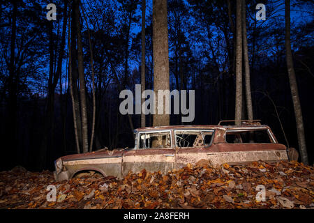 Verlassen 1957 Rambler benutzerdefinierte Cross-Country-Kombi - Dupont Zustand Recreational Forest, North Carolina, USA Stockfoto