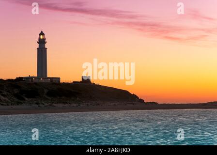 Trafalgar Leuchtturm, Barbate, Provinz Cadiz, Andalusien, Spanien, Europa. Stockfoto