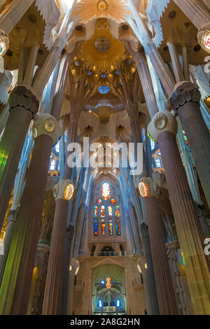 BARCELONA, SPANIEN - 20. September 2017: Barcelona ist die Hauptstadt und größte Stadt in Katalonien, Spanien. Barcelona ist ein Verkehrsknotenpunkt, der mit dem Port von B Stockfoto