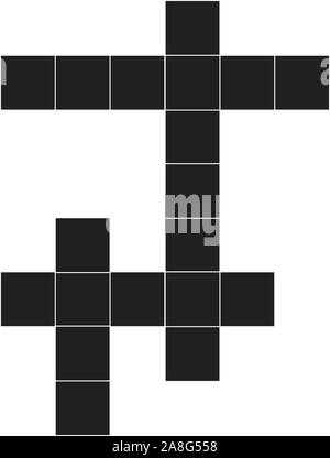 Kreuzwort-Flachschild Kreuzworträtsel auf weißem Hintergrund flacher Stil Kreuzwort-Ikone-Design für Logo, mobile App, Website. Stock Vektor