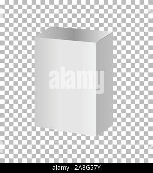 Weiße leere Kartonschachteln Mockup. Realistische weiße Verpackung. Leere Schachtel transparent auf weißem Hintergrund. Stock Vektor