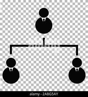 Hierarchisches Geschäftssymbol auf transparentem Hintergrund. Hierarchisches Geschäftszeichen. Flaches Format. Hierarchiestrukturkonzept. Stock Vektor