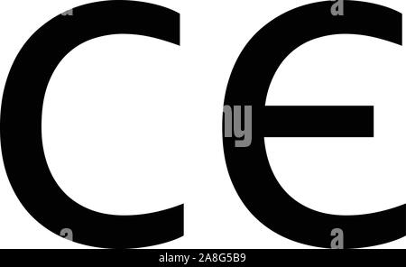 CE-Symbol auf weißem Hintergrund. Flacher Stil. Box-Symbol für Website-Design, Logo, App, UI. CE-Zeichen. EU-Zeichen. Umweltschutz Stock Vektor