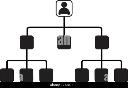 Corporate Ladder Symbol auf weißem Hintergrund. Organigramm für Ihr Website-Design, Logo, App, UI. Geschäftssymbol des Management-Zeichens. Stock Vektor