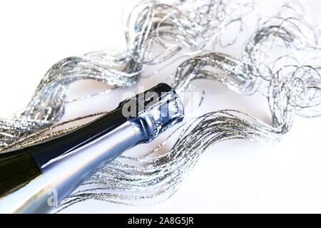 Flasche Champagner Hintergrund. Stockfoto