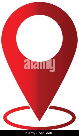 Pin Symbol auf weißem Hintergrund. Flat Style. Karte unterzeichnen. Lage für Ihre Web site Design, Logo, App, UI. kartenzeiger Symbol. Das Symbol Navigation. Stock Vektor