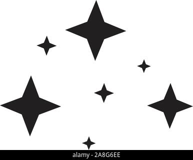 Schwarz funkelnde Sterne Licht auf weißem Hintergrund. Flat Style. Sterne funkelnde Symbol für Ihre Web site Design, Logo, App, UI. twinkling Logo. Stock Vektor