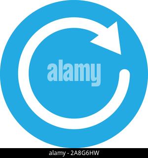 Update Symbol auf weißem Hintergrund. Flacher Stil. auf Aktualisieren oder wiederholen Sie unterzeichnen. reload-Symbol. Stock Vektor