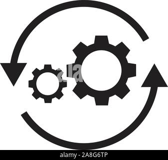 Workflow Symbol auf weißem Hintergrund. Flat Style. Gang- und Pfeilsymbol für Ihre Web site Design, Logo, App, UI.Workflow Automation Symbol. Workflow Konzept Stock Vektor