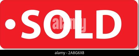 Verkauft Symbol auf weißem Hintergrund. verkauft Tag unterzeichnen. Flat Style. verkauft Symbol für Ihre Web site Design, Logo, App, UI. Stock Vektor