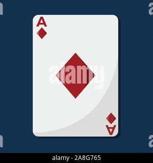 Diamond Ace Karten Vector Illustration Stock Vektor