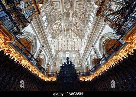 Super Decke Muster mit Innenansicht der Moschee-Kathedrale von Córdoba Spanien Stockfoto