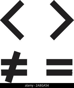 Grundlegende mathematische Symbole größer als Symbol auf weißem Hintergrund gleich. Flat Style. mathematische Symbol für Ihre Web site Design, Logo, App, UI. Stock Vektor