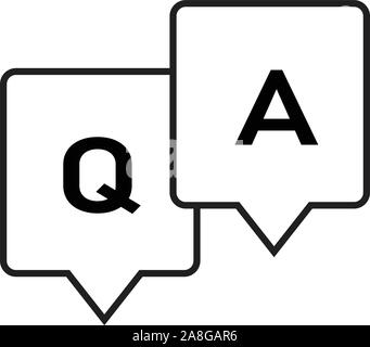 Frage und Antwort glyph Symbol auf weißem Hintergrund. Flat Style. Frage Antwort auf das Symbol für Ihre Web site Design, Logo, App, UI. Q&A Symbol. Frage und Stock Vektor