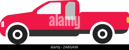 Abholung lkw-Symbol auf weißem Hintergrund. Flat Style. roten Pickup truck Zeichen für Ihre Web site Design, Logo, App, UI. Thailand pickup Symbol Stock Vektor