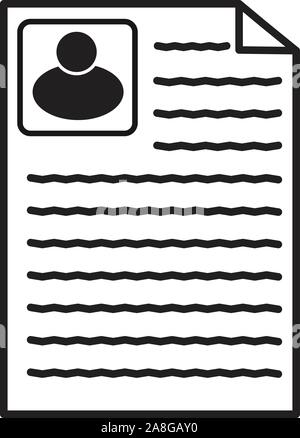 Symbol auf weißem Hintergrund fortsetzen. Flat Style. resume Symbol für Ihre Web site Design, Logo, App, UI. Vertrag Dokument Symbol. resume Business anmelden. Stock Vektor