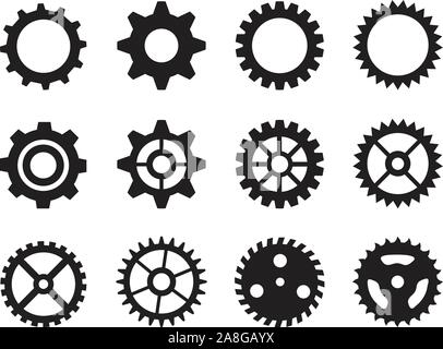 Zahnräder Symbol auf weißem Hintergrund. Flat Style. Zahnradsymbol für Ihre Web site Design, Logo, App, UI. Symbol Zahnrad Symbol. Gang Symbole gesetzt. Stock Vektor