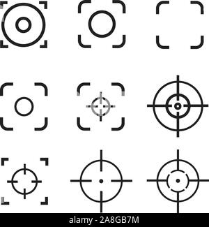 Set focus Symbol auf weißem Hintergrund. Flat Style. target Symbol für Ihre Web site Design, Logo, App, UI. Centre Focus Symbol. Target anmelden. Stock Vektor