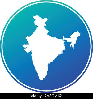 Afrika Karte in blau Farbverlauf Kreis. Vector Illustration auf weißem Hintergrund Stock Vektor