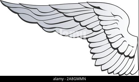 Verteilte sich Eagle Wing oder Angel Wing. Vector Illustration auf weißem Hintergrund Stock Vektor