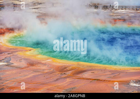 Inspirierende natürlichen Hintergrund. Pools und Geysire im Yellowstone National Park, USA. Stockfoto