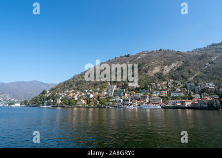 Schöne Landschaft in Como - Comer See in Italien Stockfoto