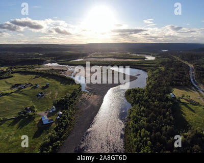 Mitternachtssonne im nördlichen Lappland, Finnland Stockfoto