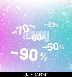 Winter Weihnachten Rabatte Schneefall Stock Vektor