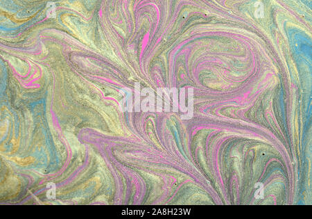 Farbenfrohe abstrakte Malerei Hintergrund. Flüssige Marmorierung Farbe Hintergrund. Fluid Malerei abstrakte Textur. Intensive bunter Mix aus Acryl lebendige Co Stockfoto