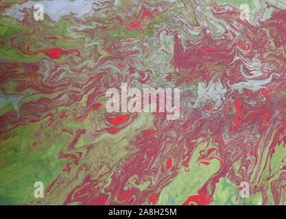 Farbenfrohe abstrakte Malerei Hintergrund. Flüssige Marmorierung Farbe Hintergrund. Fluid Malerei abstrakte Textur. Intensive bunter Mix aus Acryl lebendige Co Stockfoto