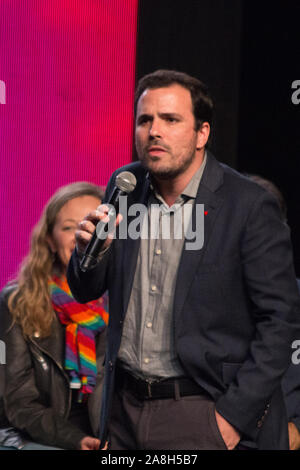 Madrid, Spanien. 08 Nov, 2019. Alberto Garzon. (Foto von Jorge Gonzalez/Pacific Press) Quelle: Pacific Press Agency/Alamy leben Nachrichten Stockfoto