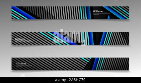 Sammlung vektor Banner. Abstrakte gestreiften Hintergrund mit weißen und blauen Farbtönen. Web Design, Präsentation, Werbung, etc. Stock Vektor