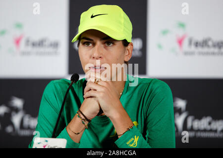 Ajla Tomljanovic im Fed Cup Final 2019 Australien gegen Frankreich bei RAC-Arena, Perth, Australien am Samstag, dem 9. November Stockfoto