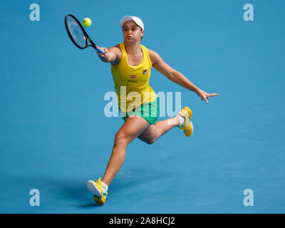 Ash Barty im Fed Cup Final 2019 Australien gegen Frankreich bei RAC-Arena, Perth, Australien am Samstag, dem 9. November Stockfoto