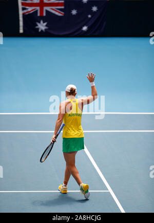 Ash Barty im Fed Cup Final 2019 Australien gegen Frankreich bei RAC-Arena, Perth, Australien am Samstag, dem 9. November Stockfoto