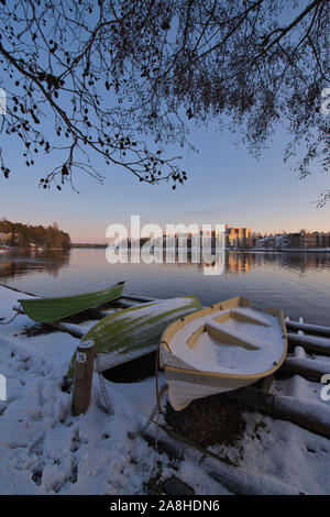 Fluss Oulujoki im frühen Winter, Oulu, Finnland Stockfoto