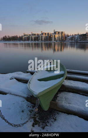 Fluss Oulujoki im frühen Winter, Oulu, Finnland Stockfoto