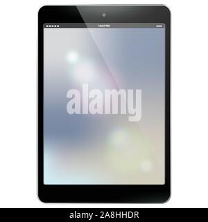 Schwarz Tablet Computer mit abstrakt-Vector Illustration Stock Vektor