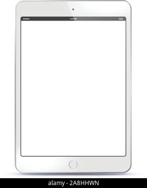 WhiteTablet Computer Mit Leerer Bildschirm Vector Illustration Stock Vektor